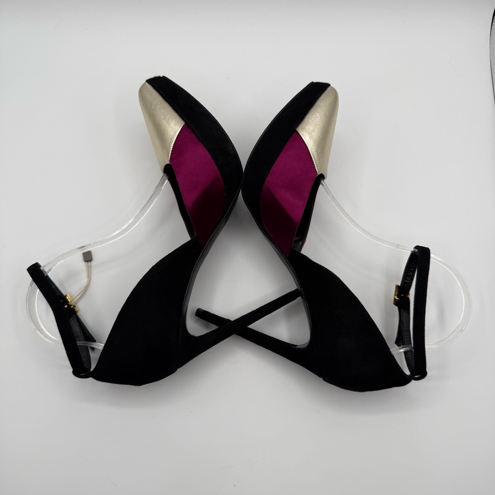 Gianni Marra Bold Color-block With Ankle Strap Stiletto Pointy Toe Platform - Picture 11 of 17